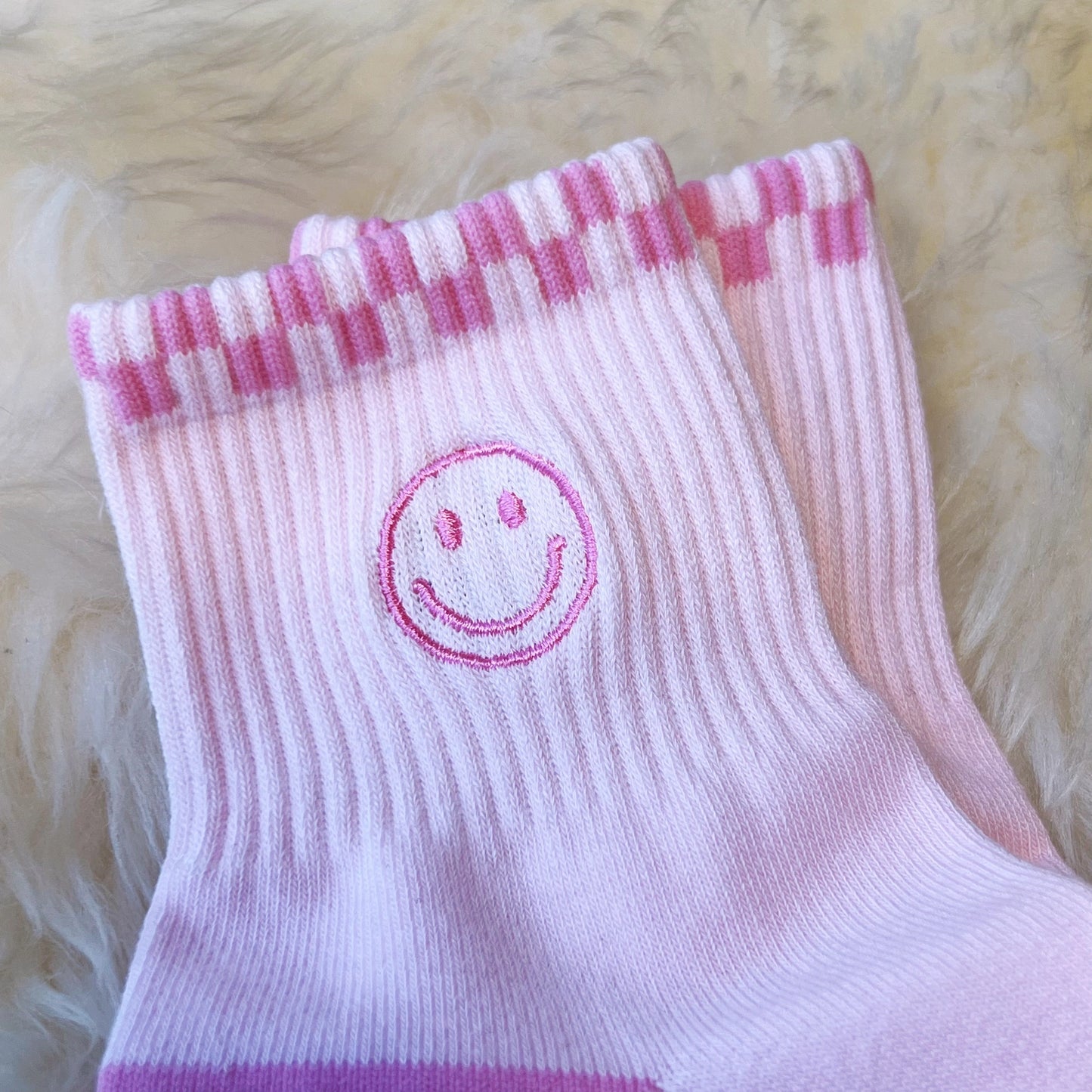 Pink Smiley Socks