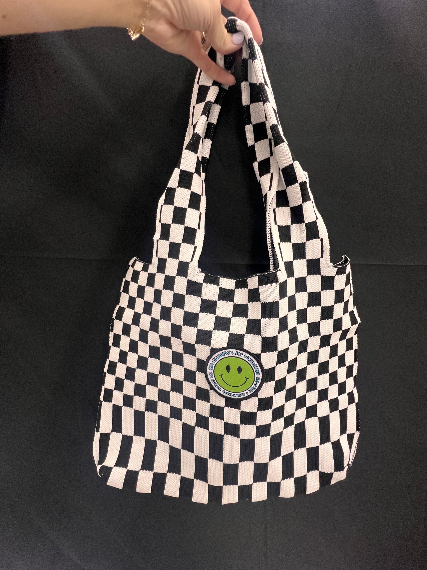 Checkerboard Tote with CJF Patch