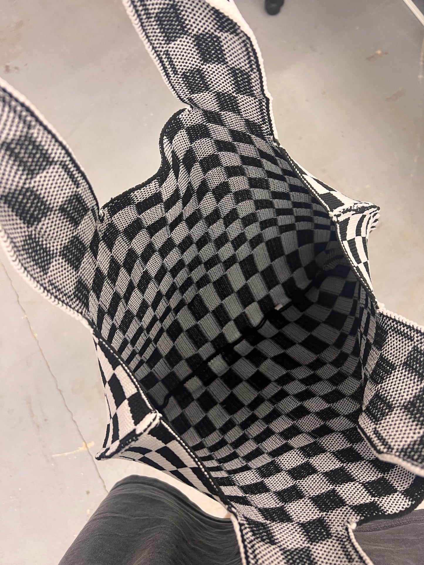 Checkerboard Tote with CJF Patch