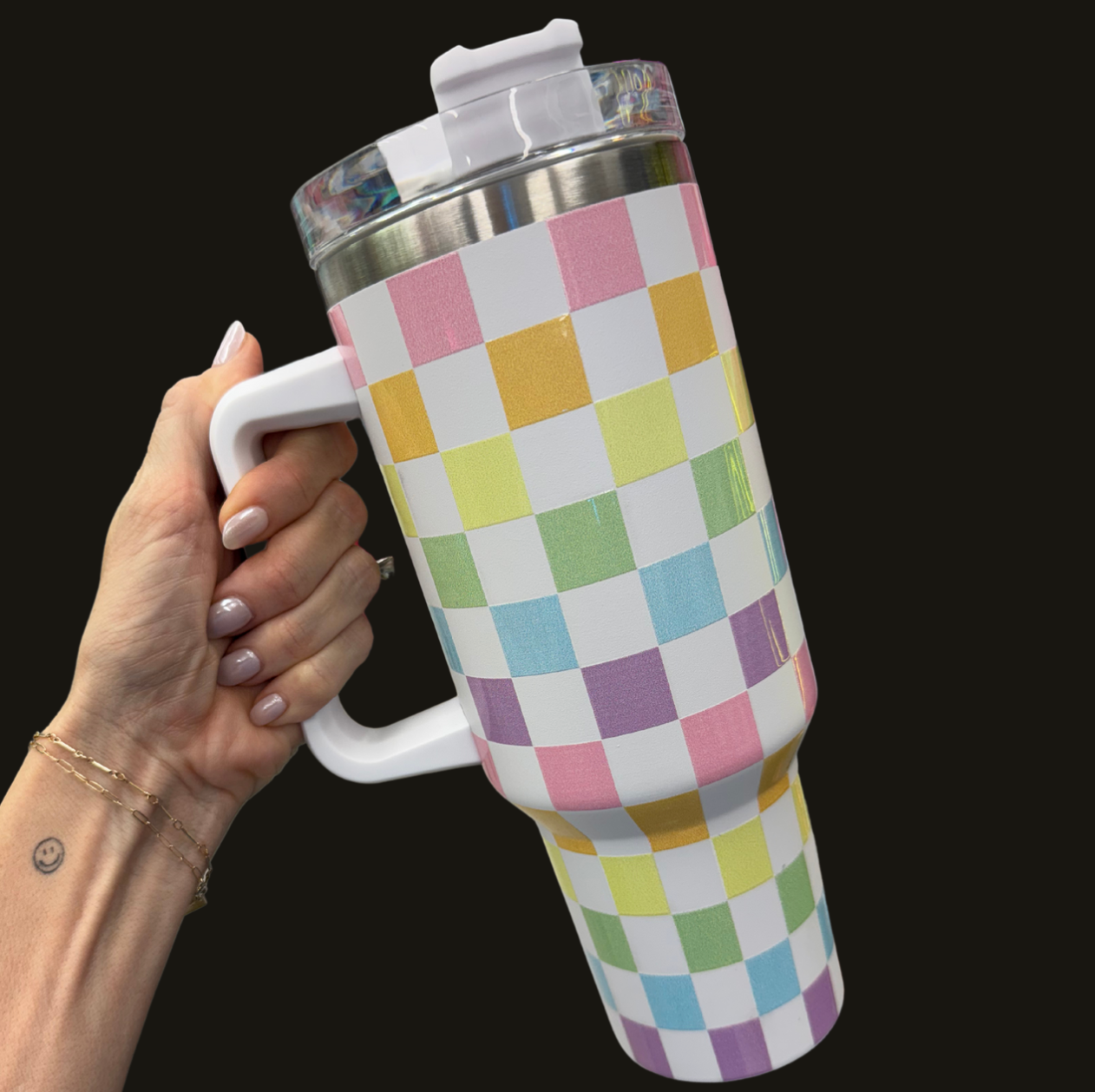 Rainbow Check Tumbler
