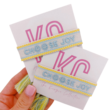 Choose Joy Embroidered Bracelets