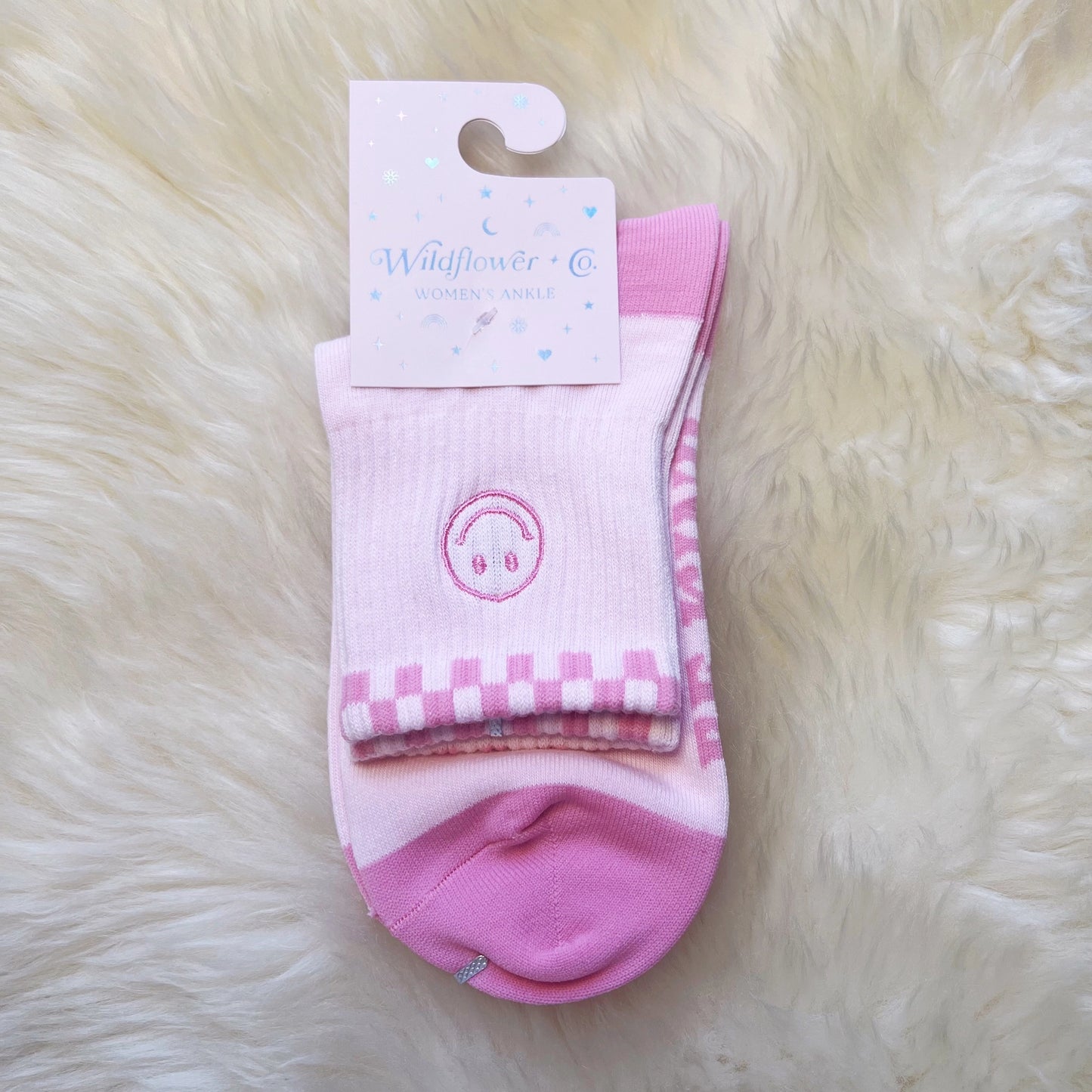 Pink Smiley Socks