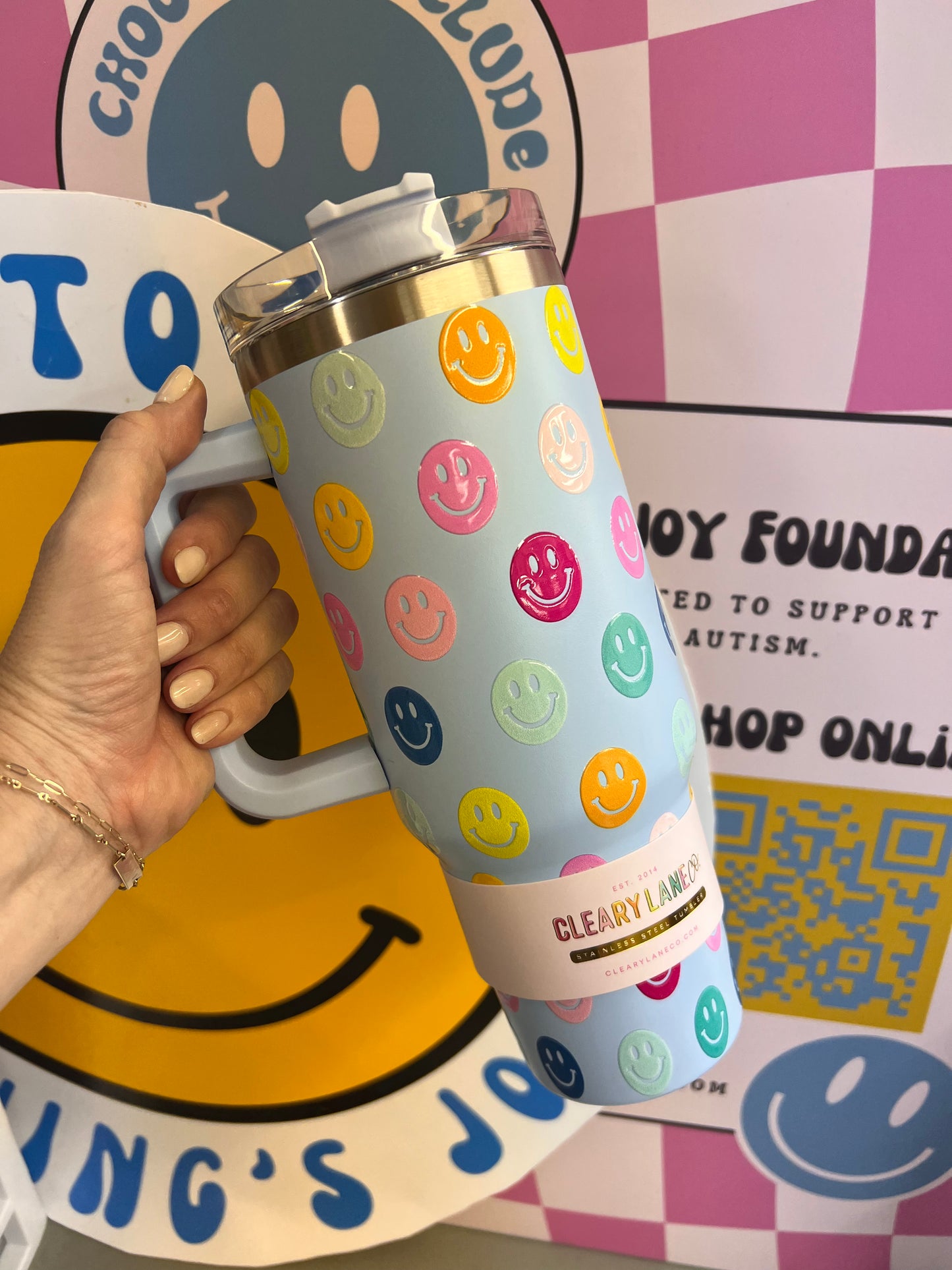 40oz Smiley Tumbler