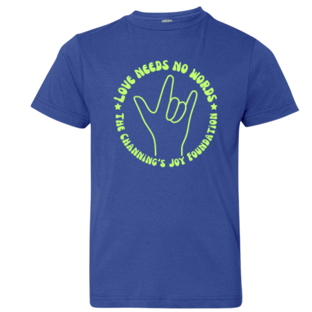 Kids Love Needs No Words Tee - Royal Blue