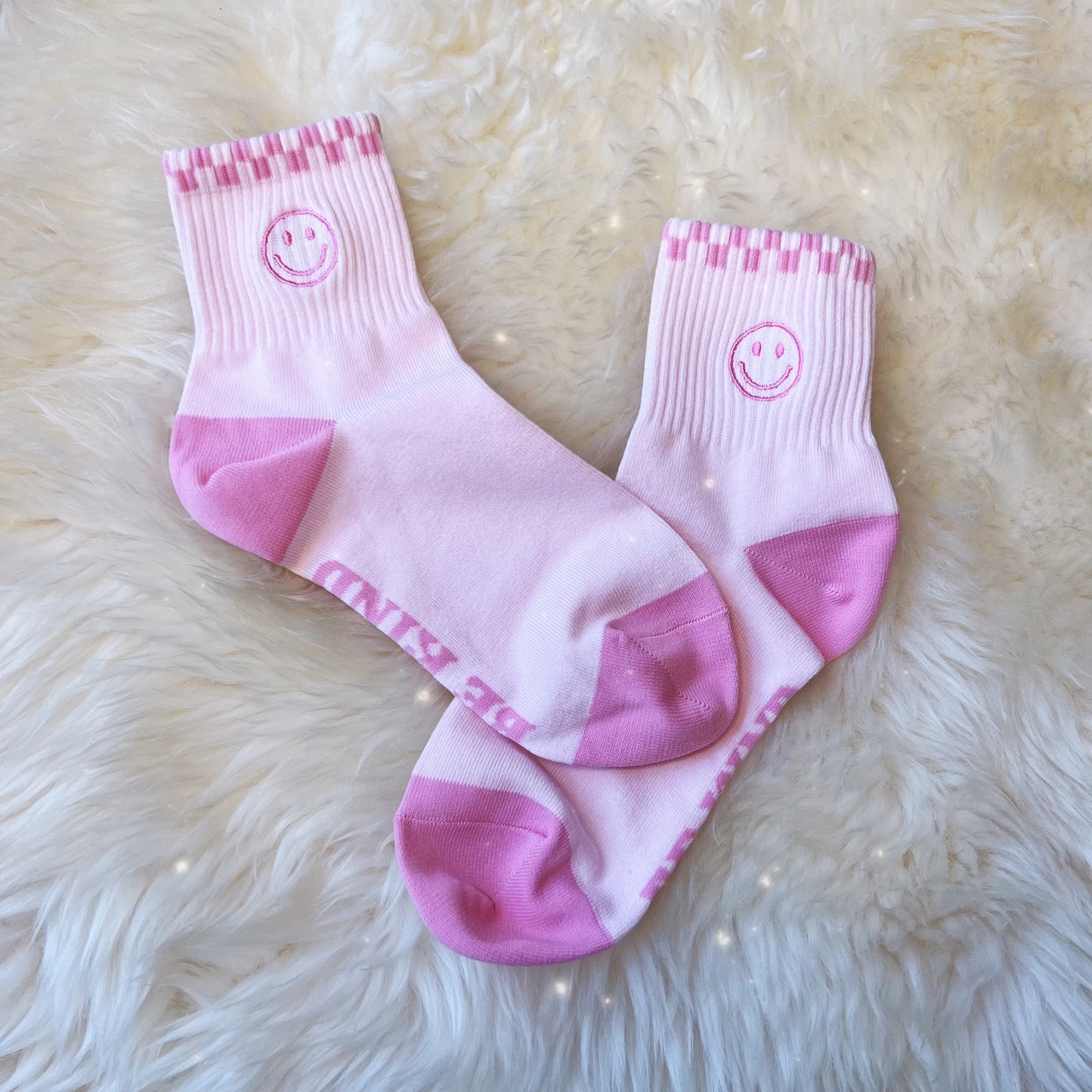 Pink Smiley Socks