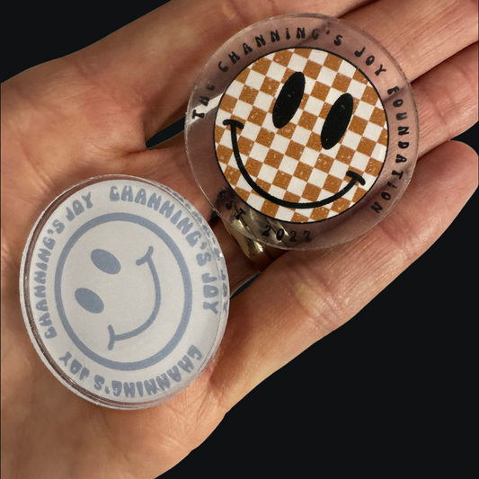 Checkered Channing’s Joy Acrylic Pin