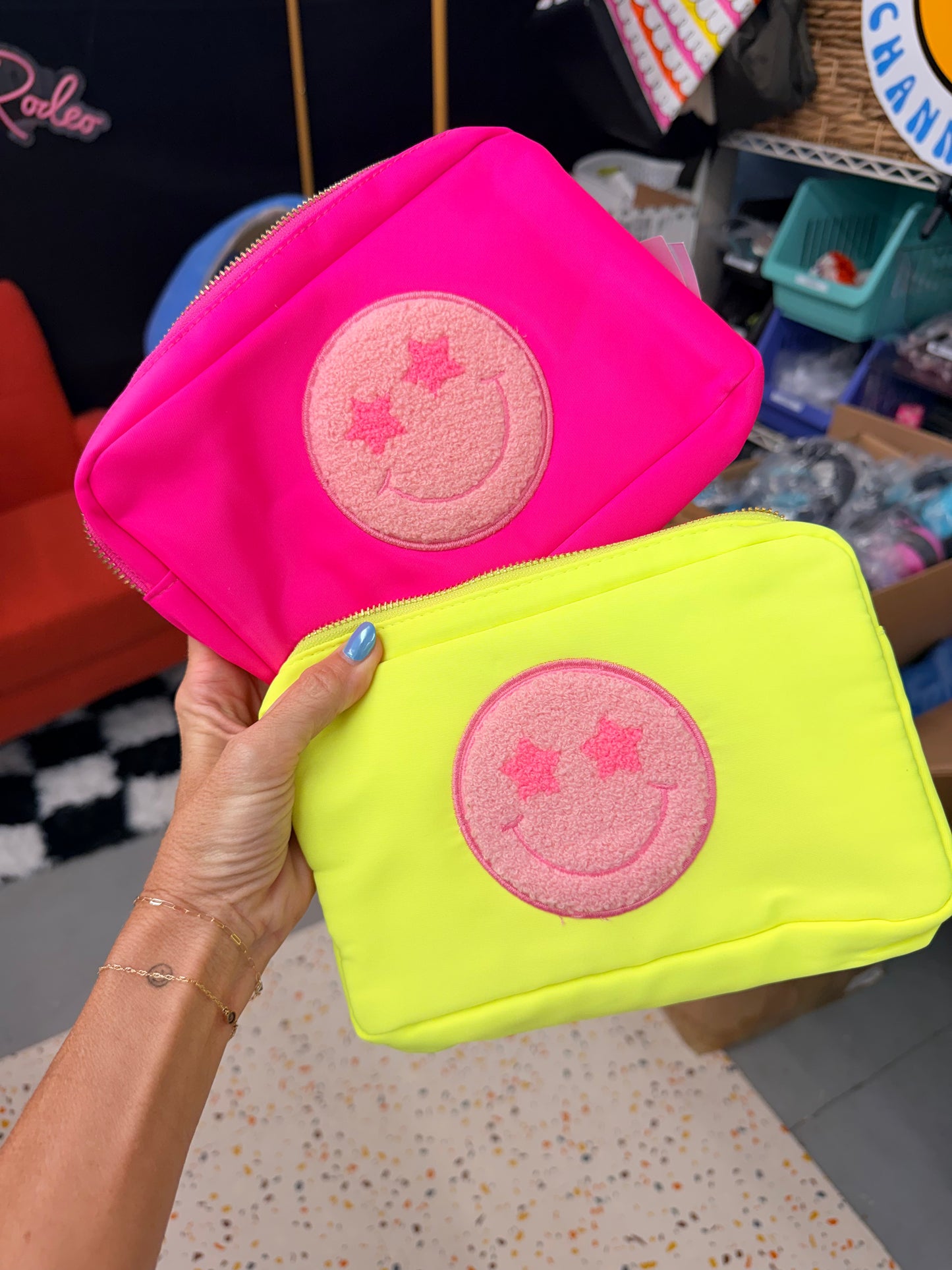 Medium Smiley Bag - Neon Green