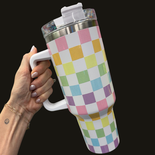 Rainbow Check Tumbler
