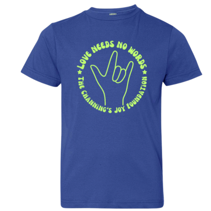 Kids Love Needs No Words Tee - Royal Blue