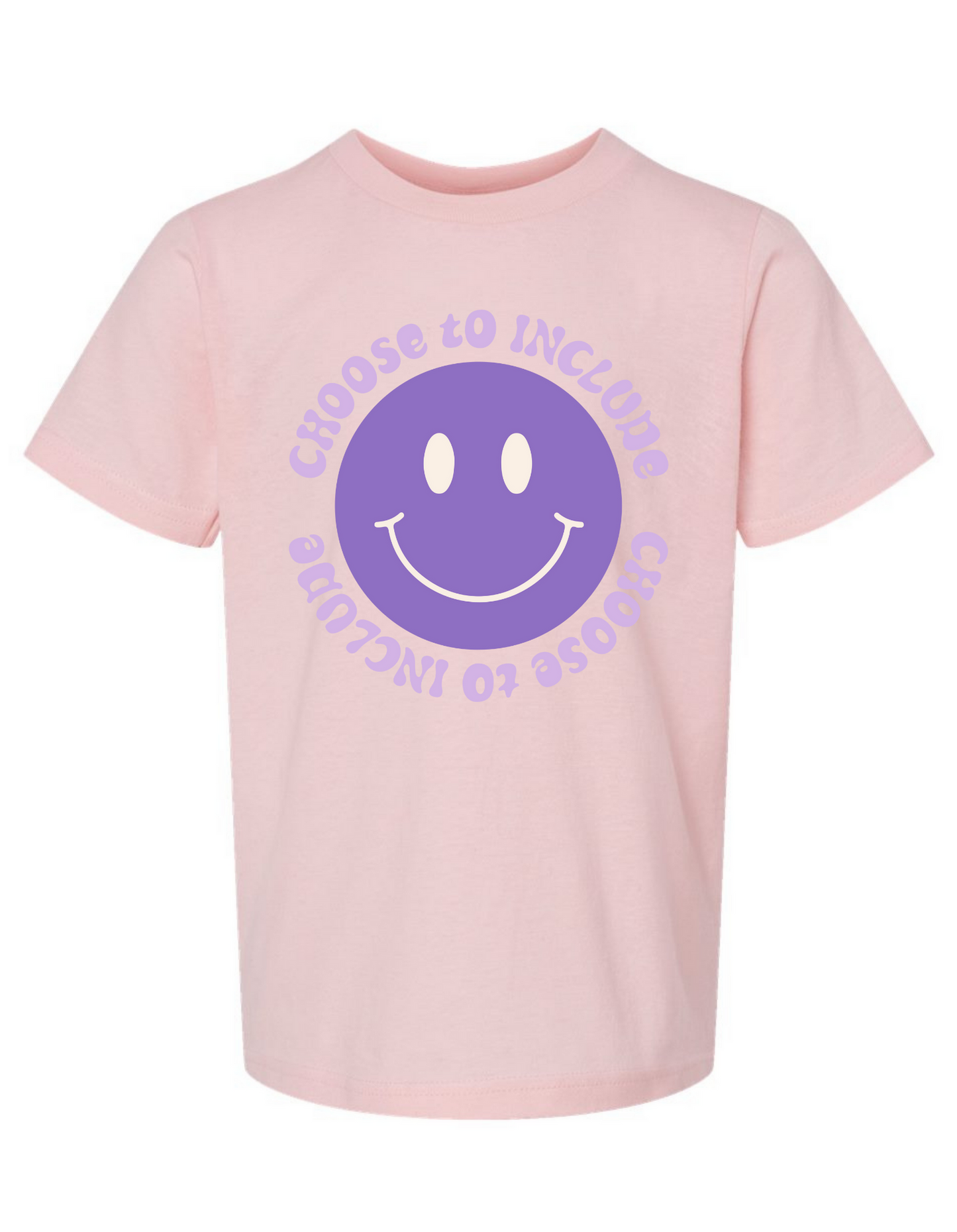 Kids Smiley Choose to Include Tee - Light Pink